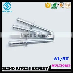 HIGH QUALITY FACTORY DOME HEAD ALUMINUM MULTIGRIP BLIND RIVETS thumbnail-4