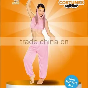 Arabian Princess Sexy Pink Costume With Veil for Halloween Carnival Party thumbnail-1