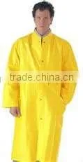 Pocketed and Buttoned Men PVC Long Style Raincoat thumbnail-1