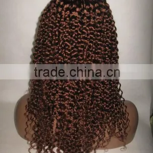 100%brazilian Human Hair Jerry Curl Full Lace Wig Wholesale Price thumbnail-1