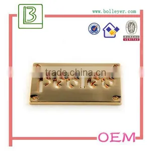 Rectangle Embossed Logo Metal Label for Garment and Bags thumbnail-1
