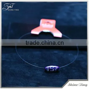 Hot Selling Europe Style Steel Wire Choker Necklace With Purple Ball Pendant for Women thumbnail-1