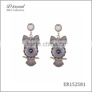 Wholesale Jewelry 2016 Designs Women's Ethnic Bohemian Earrings Owl Gold/Silver Plating Drop Earrings thumbnail-6