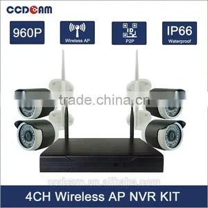 4CH 960P Outdoor Night Vision P2P Onvif H264 WIFI NVR KIT 1.3MP Wireless Network Camera IP thumbnail-1