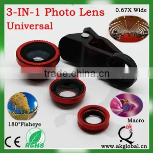New Mobile Phone Eyes Clip Fish Eye Lens Cellphone 3 in 1 Universal Clip Lenses thumbnail-6
