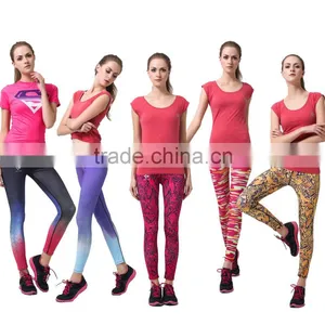 Ladies Gym Customized Yoga Wear Casual Design Sublimation Fitness Leggings thumbnail-1