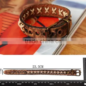 Fashion Jewelry Leather Bracelet Punk Motorcycle Biker Bangle Bracelets thumbnail-2