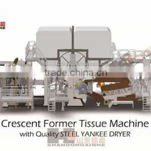 High Quality 2850/1500 High-speed Crescent Former Tissue Machine With Yankee Cylinder thumbnail-2