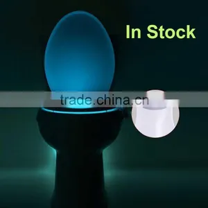 Body Sensing Motion Activated Bathroom Toilet Night Light 8 Color LED Quality Choice thumbnail-1