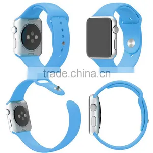 Colorful Rubber Watch Band Watch Strap Belt Sport Adjustment Bracelet Fitness Replacement Wrist With Metal Part For Apple Watch thumbnail-1