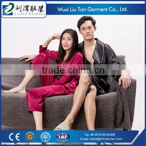 Sexy See Through Unisex Adult Sleepwear in Silk Like Satin Fabric thumbnail-1