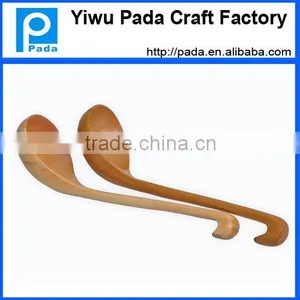 10.85 Inch Kitchen Hook End Straight Handle Wood Soup Porriage Spoon thumbnail-1