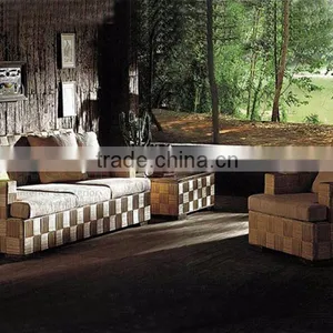 Traditional Wicker Sofa With Water Hyacinth Material thumbnail-1