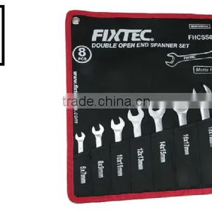 Fixtec 8PCS 6-22mm Ratchet Double Open End Spanner Set With Bag Packege thumbnail-1
