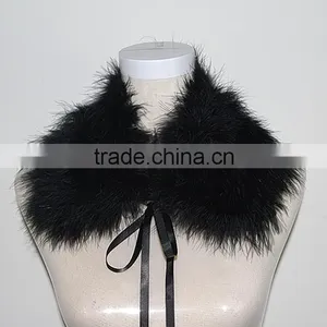 Women Feather Turkey Fur Detachable Fur Collar KZ140033 thumbnail-1