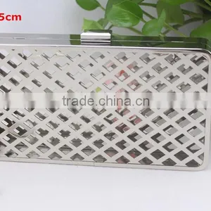 New Personalized Leather Clutch Bag Silver Frame thumbnail-1