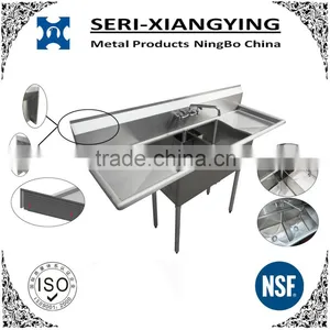 NSF and CSA Approval Two Compartments Stainless Steel Commercial Kitchen Sink thumbnail-1