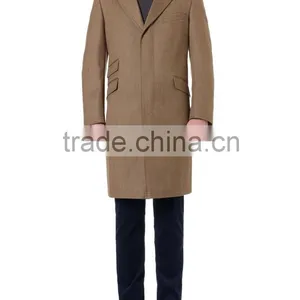 2014 New Style 100% Cashmere Classic Camel Tailor Made Coat thumbnail-1