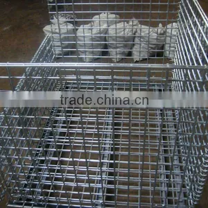 Zinc Folding Wire Mesh Pallets With Half Drop Gate thumbnail-1