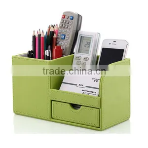 Faux Leather Slim Decorative Bedroom Storage Basket thumbnail-1