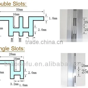 Single/Double Slot Aluminum Channel for MDF Board thumbnail-3