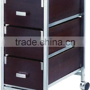 3 MDF Drawer Storage Organizer Rolling Trolley Cart Chrome thumbnail-1