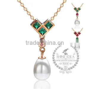 925 Sterling Silver Rose Gold Fresh Water Pearl Necklace Fashion Women Necklace Jewelry Supplies 6310039 thumbnail-1