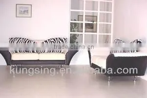 American Modern Black and White Striped Leather Fabric Sofa thumbnail-1