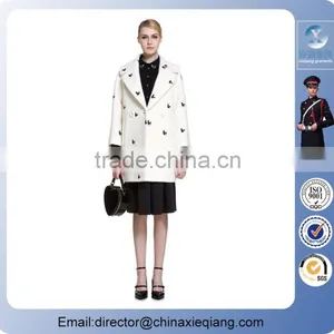 2016 Fashion Ladies Double Breasted Coat Emborided Winter Coat for Women thumbnail-1