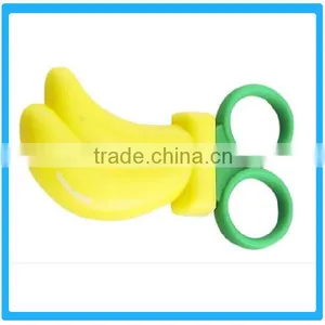 Plastic Banana Shape Scissor For Children , Banana Scissor , Kid Handcraft Scissors thumbnail-1