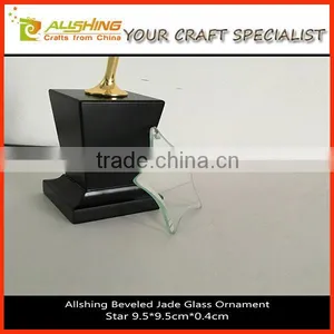 Wholesale Clear Star Flat Jade Glass Ornaments Christmas/Holiday Hanging Ornament Star Jade Glass Flat Ornament on Promotion thumbnail-1
