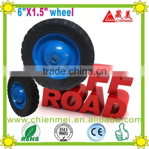 High Quality 6"X1.5 Solid Rubber Wheel/Metal Rim Wheel/Pneumatic Wheels/Ruled Wheel thumbnail-1