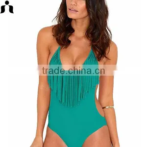 2017 ONE -PIECE SWIM SUIT WITH TASSELS thumbnail-1