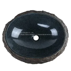 Antique Oval Granite Vessel Sink G-102 thumbnail-2
