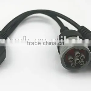 Deutsch Splitter Y Cable, OBD2 16pin Female to 2pcs J1708 6pin Cable Connector thumbnail-1