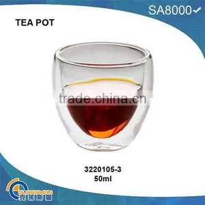 TC105-3 Double Cup of Glass Tea Pot thumbnail-1