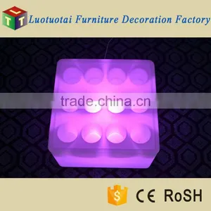L43*W43*H26cm LED Bar Furniture Illuminated LED Wine Track/square Clear Plastic Tray/wine Glass Tray thumbnail-1