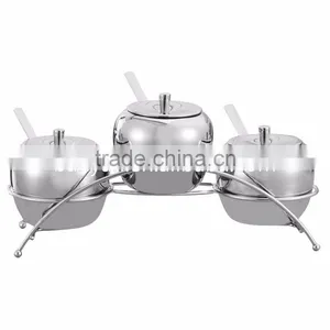 Salt Pepper Sugar Storage Container Stainless Steel Condiment Caddy thumbnail-2