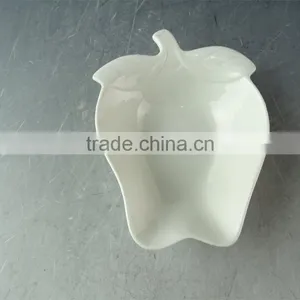 Stock Cheap Popular Small White Porcelain Apple-shaped Dish, 2 Pcs Porcelain Dish Set With Gift Box thumbnail-2