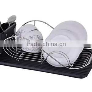 Simple Black Metal Kitchen Dish Drying Rack thumbnail-2