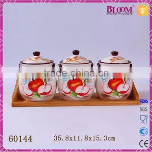 High Quality Ceramic Canister Tea Coffee Sugar Set thumbnail-1