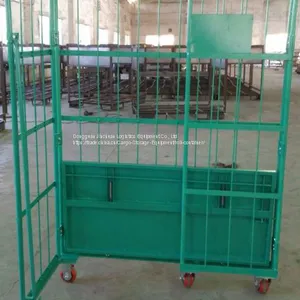Nestable Galvanized Folded Roll Cage / Mesh Roll Container thumbnail-1