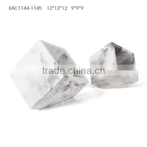 Cube Slant Flower Pot, Concrete Plant Pot, Flowerpot With Hole on the Bottom thumbnail-1