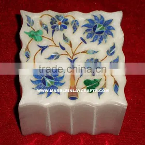 Lapiz Lazuli Marble Inlay Box, Marble Inlay Jewellery Boxes thumbnail-1