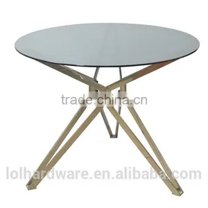 New Model Living Room Furniture,Stainless Steel Coffee Table With Tempered Glass Top thumbnail-5