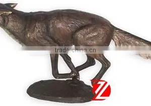 Garden Animal Fox Sculpture in Bronze for Decor thumbnail-1