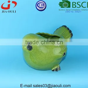 Vintage Style Ceramic Garden Bird Figurine Flower Planter, Ceramic Bird Planter thumbnail-1