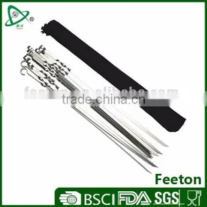 10pcs Stainless Steel Halal Kebab Skewer Set for Barbecue Grill thumbnail-1