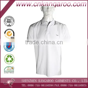 White Turndown Collar Mercerized Cotton Polo Shirts thumbnail-2