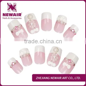 Rose&White French Design 3D On Sale Decorated Nail Art Tips thumbnail-1